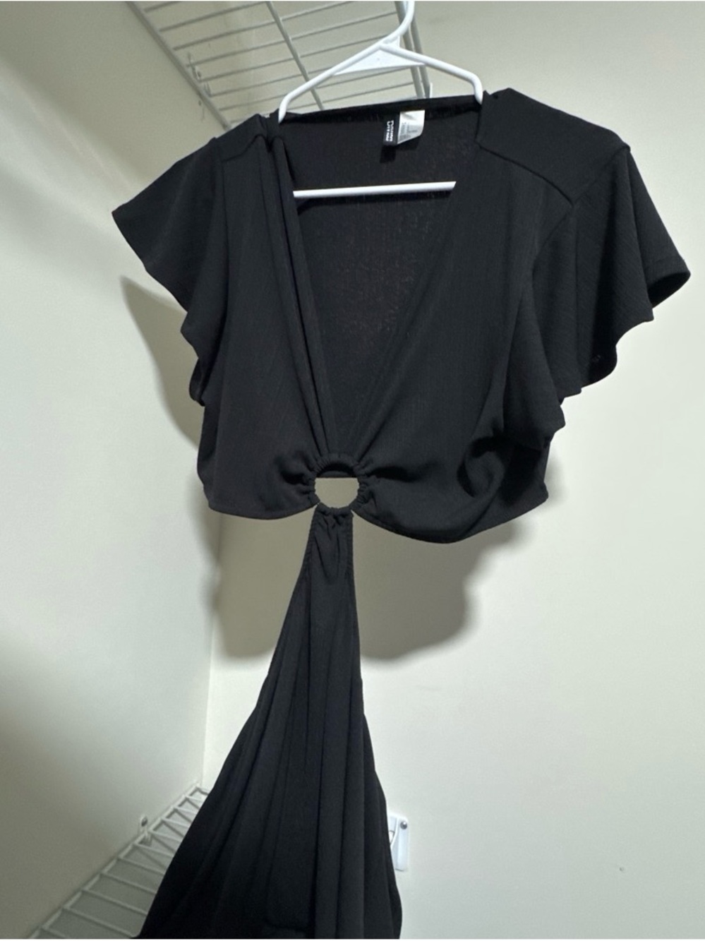 Black Cut Out Dress With Ring Detail